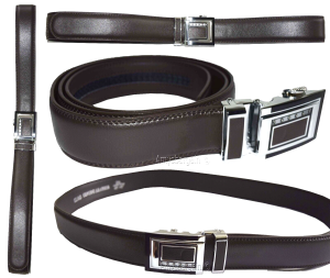 Lot of 2 Men's Belt Black & Brown Leather Automatic lock Up to 43" Dress belt BN - Image 8