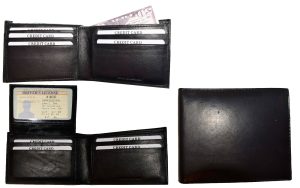 Lot of 2 Men's Black Bifold Calfskin leather 2 Bill slots 7 card 1 ID Window new - Image 10
