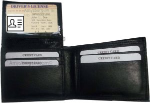 Lot of 2 Men's Black Bifold Calfskin leather 2 Bill slots 7 card 1 ID Window new - Image 12