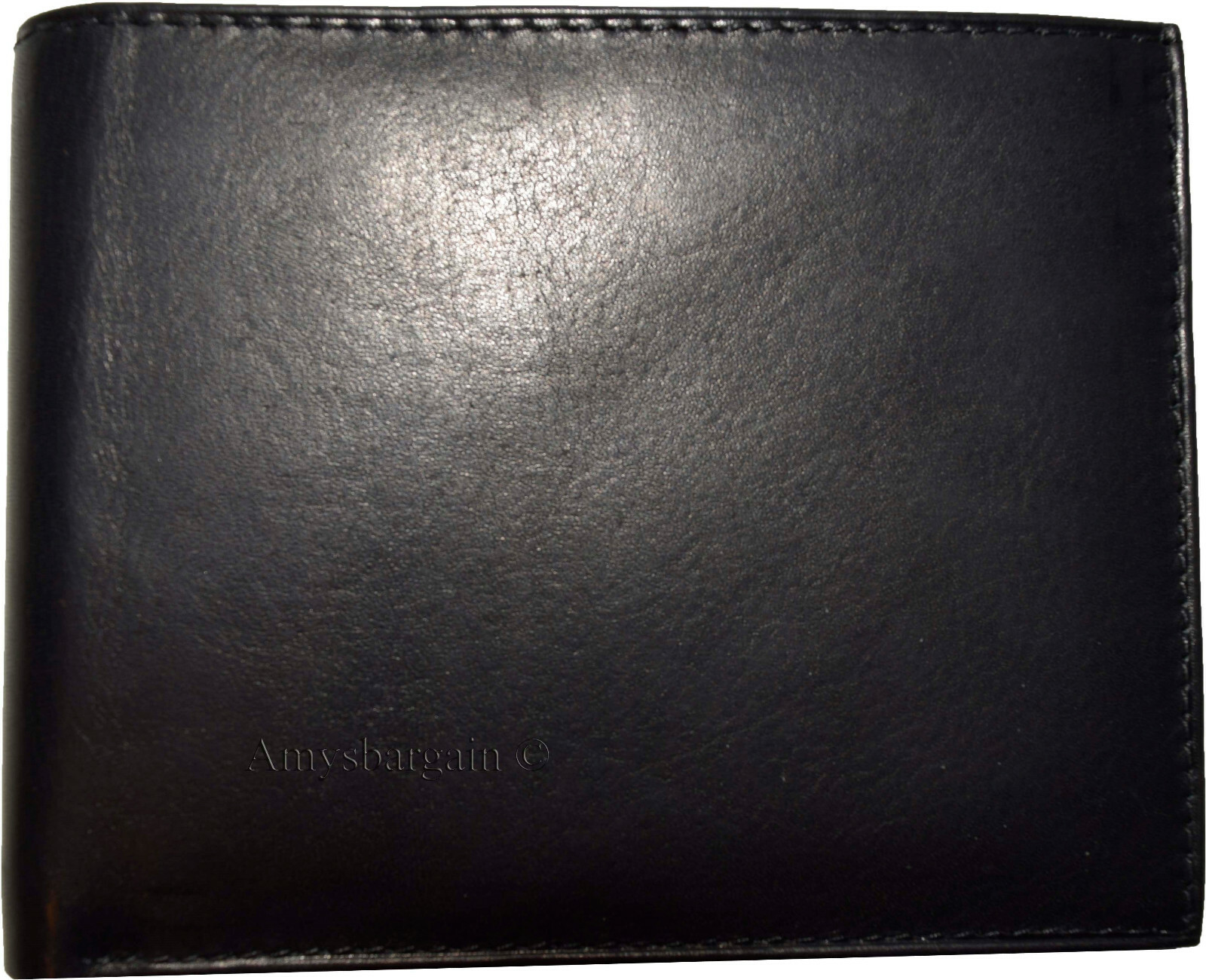 Lot of 2 Men's Black Bifold Calfskin leather 2 Bill slots 7 card 1 ID Window new - Image 3