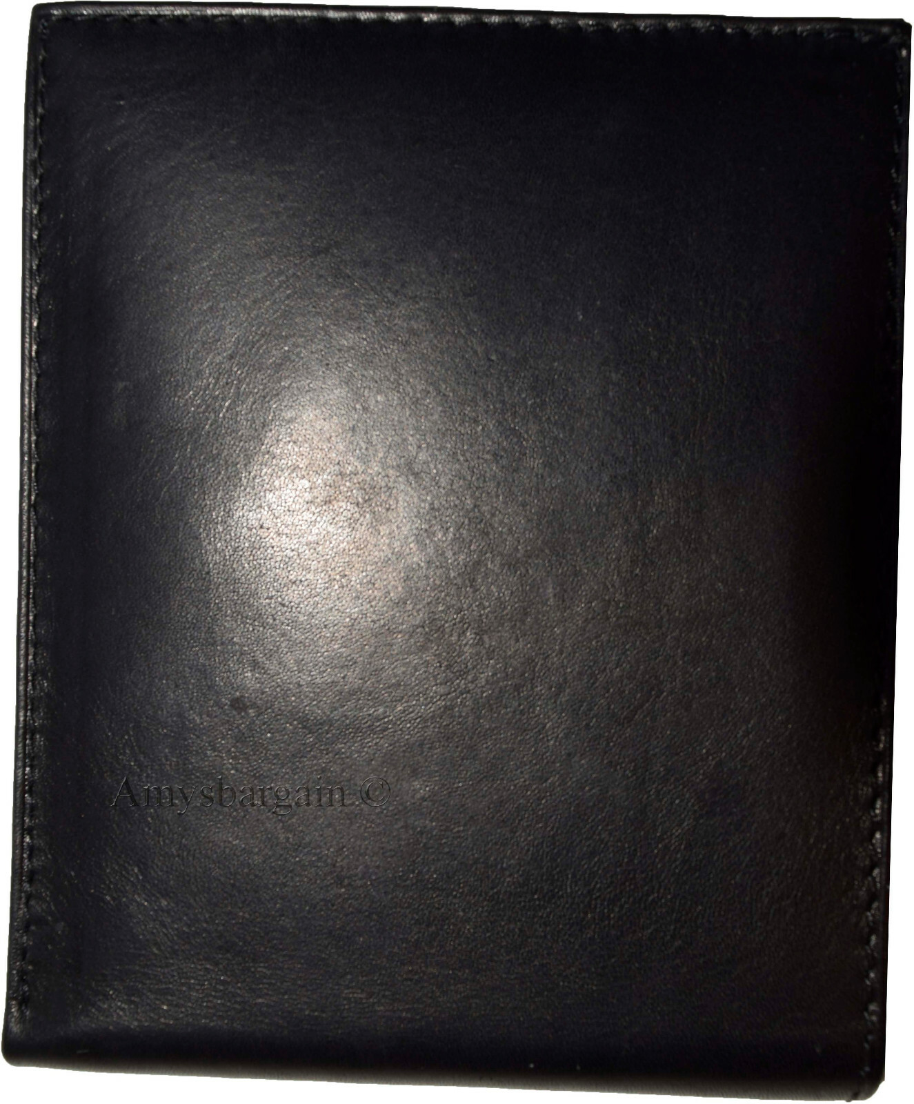 Lot of 2 Men's Black Bifold Calfskin leather 2 Bill slots 7 card 1 ID Window new - Image 4