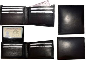 Lot of 2 Men's Black Bifold Calfskin leather 2 Bill slots 7 card 1 ID Window new - Image 9