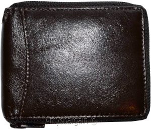 Lot of 2 Men's Zip around Leather Wallet. Buff leather zip around wallet in box - Image 11