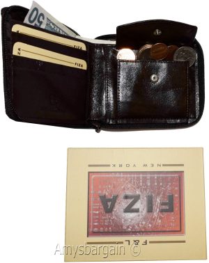 Lot of 2 Men's Zip around Leather Wallet. Buff leather zip around wallet in box - Image 6