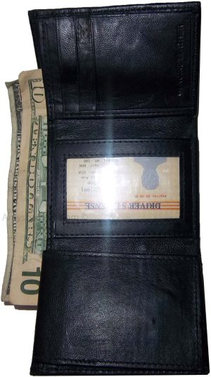 Lot of 2 Men’s leather wallet. Genuine Leather Trifold man's wallet 6 cards 2 ID - Image 7