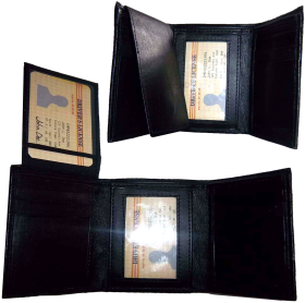 Lot of 2 Men’s leather wallet. Genuine Leather Trifold man's wallet 6 cards 2 ID