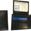 Lot of 2 New Crocodile Skin Printed Leather man's bi fold wallet 6 cards ID BNWT