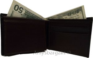 Lot of 2 New Crocodile Skin Printed Leather man's bi fold wallet 6 cards ID BNWT - Image 6