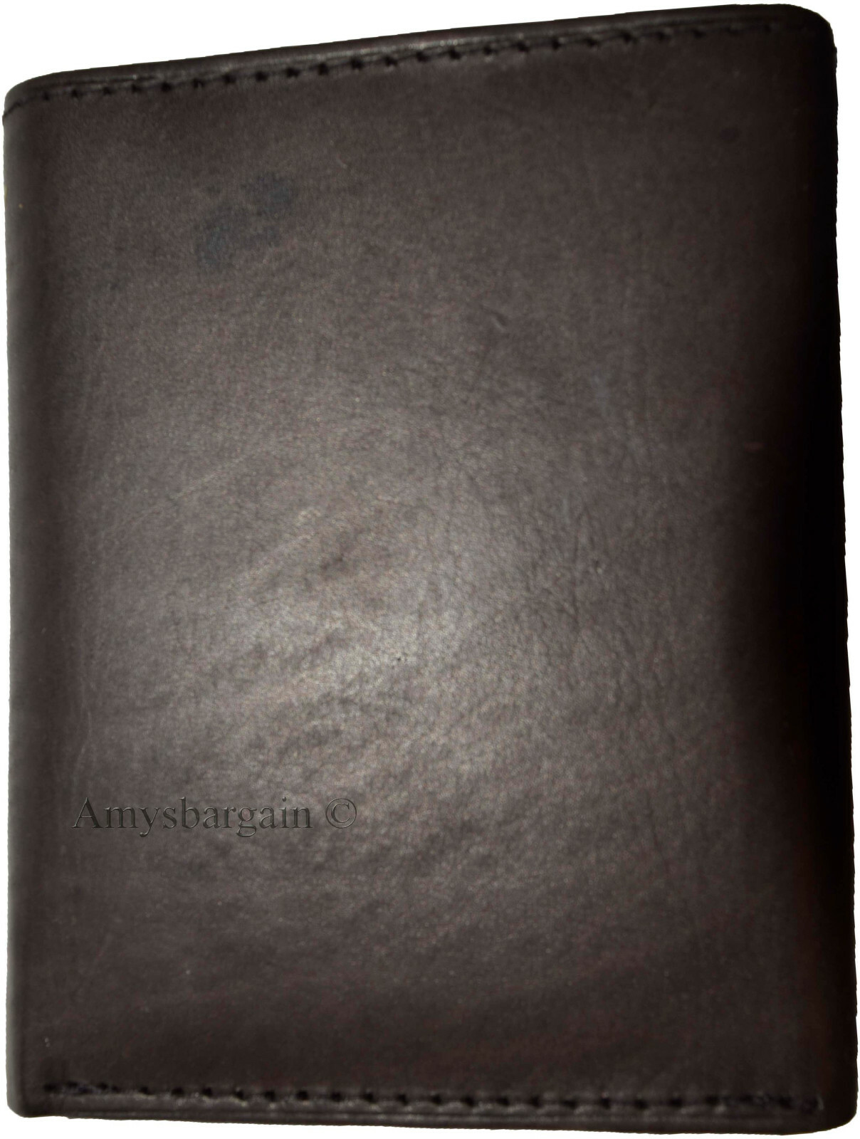 Lot of 2 New Men's Brown leather Trifold wallet 6 credit cards 2 bill slots new - Image 11