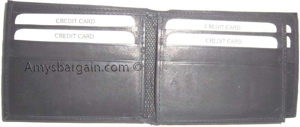Lot of 2 New men's Black leather billfold wallet 9 credit card space ID bifold - Image 5