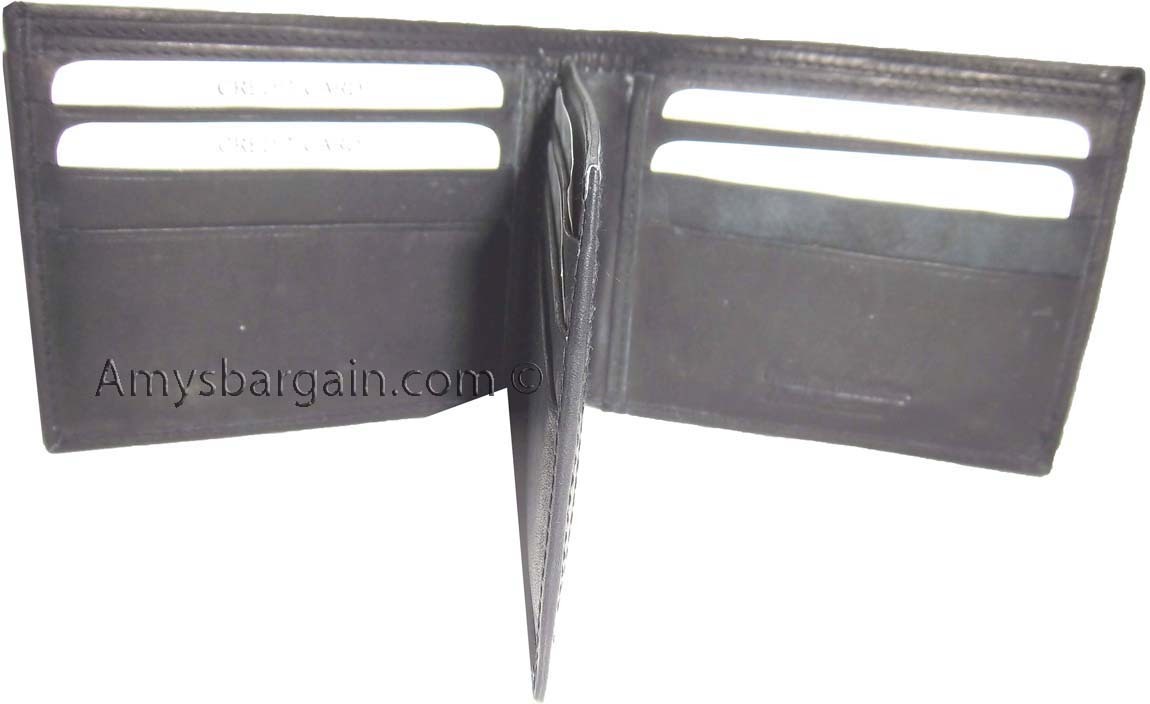 Lot of 2 New men's Black leather billfold wallet 9 credit card space ID bifold - Image 8