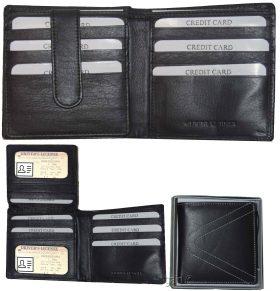 Lot of 2 RFID Men's Hipster wallet Genuine Leather Bifold 15 Card 2ID New in Box