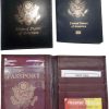 Lot of 2 USA Leather passport case, wallet, credit card leather card case new