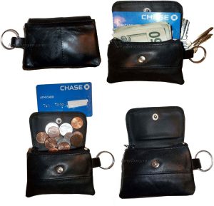 Lot of 2 Women/men's mini leather Change Purse key ring Coin bag Mini Wallet BN - Image 4