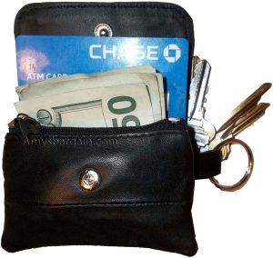 Lot of 2 Women/men's mini leather Change Purse key ring Coin bag Mini Wallet BN - Image 5