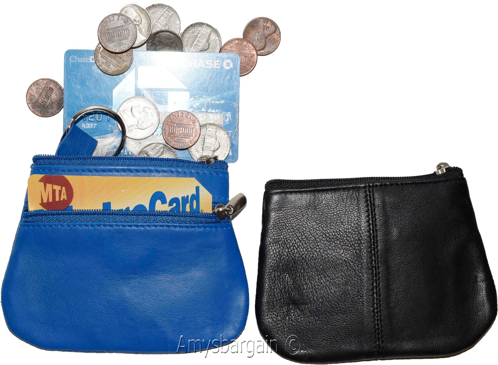 Lot of 2. Women's Leather Change Purse coin bag Women’s Wallet bag mini Pouch BN