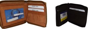 Lot of 2 Zip around Leather Wallet Bi-fold wallet 8 card spaces 2 Bill pockets - Image 11