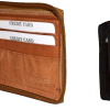 Lot of 2 Zip around Leather Wallet Bi-fold wallet 8 card spaces 2 Bill pockets