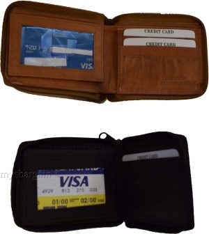 Lot of 2 Zip around Leather Wallet Bi-fold wallet 8 card spaces 2 Bill pockets - Image 13