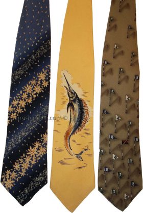 Lot of 3 Men's tie Cutter & Buck Designer Silk Men's Neck Wear Made in USA  L8