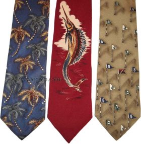 Lot of 3 Men's tie Cutter and Buck Designer Silk Men's Neck Wear Made in USA
