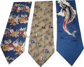 Lot of 3 Men's tie Cutter and Buck Designer Silk Men's Neck Wear Made in USA