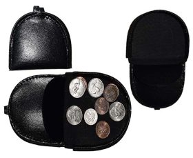 Lot of 3 New Black Leather change purse, Coin case, Coin holder, change case