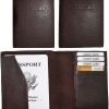 Lot of 3 New Leather passport cover, Brown Unbranded international passport case