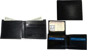 Lot of 3 New Woven Printed Leather man's bi fold wallet 6 cards ID Wallet BNWT