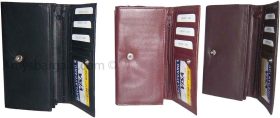 Lot of 3 New leather Checkbook wallets Black Brown Credit card zip change purse