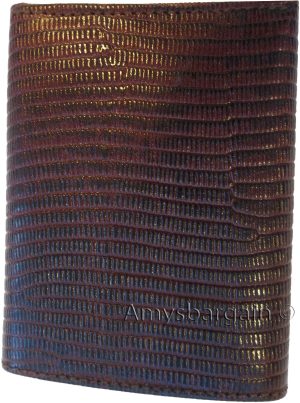 Lot of 3 men's Lizard skin Printed Leather wallet Man's Brown Trifold wallet BN. - Image 5