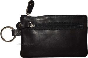 Lot of 4. Change purse, Leather Zip coin wallet 2 pocket coin case W/ key ring. - Image 6
