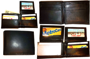 Lot of 4 Man's Bi fold Leather Wallets 12 Credit Cards 2 IDs 2 Bill pockets BN