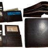 Lot of 4 Men's Bifold Leather Wallet 12 Credit Card slots 2 ID 2 Bill Pockets