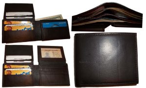 Lot of 4 Men's Bifold Leather Wallet 12 Credit Card slots 2 ID 2 Bill Pockets