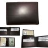 Lot of 4 Men's wallet Leather Brown billfold Wallet 9 Credit Card 2 ID windows
