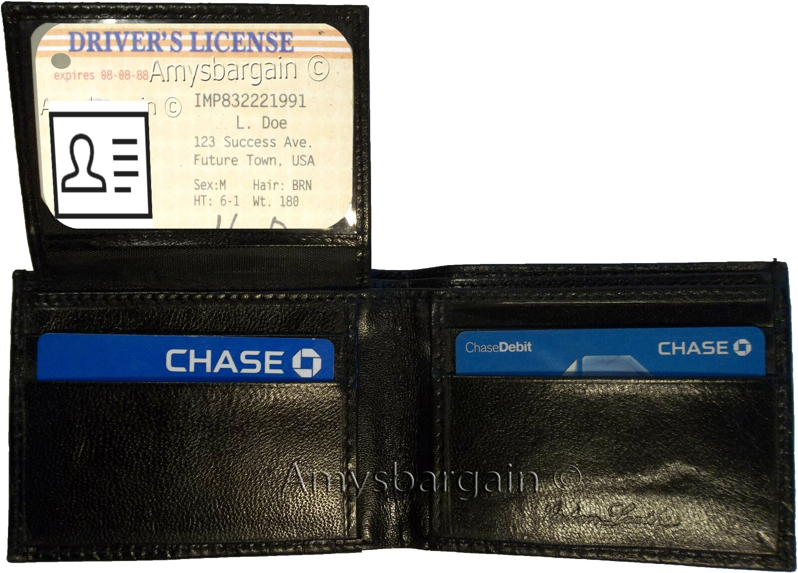 Lot of 4 New Crocodile Skin Printed Leather man's bi fold wallet 6 cards ID BNWT - Image 13