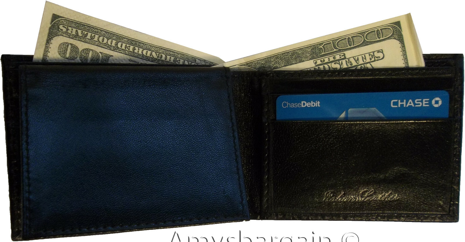 Lot of 4 New Crocodile Skin Printed Leather man's bi fold wallet 6 cards ID BNWT - Image 4