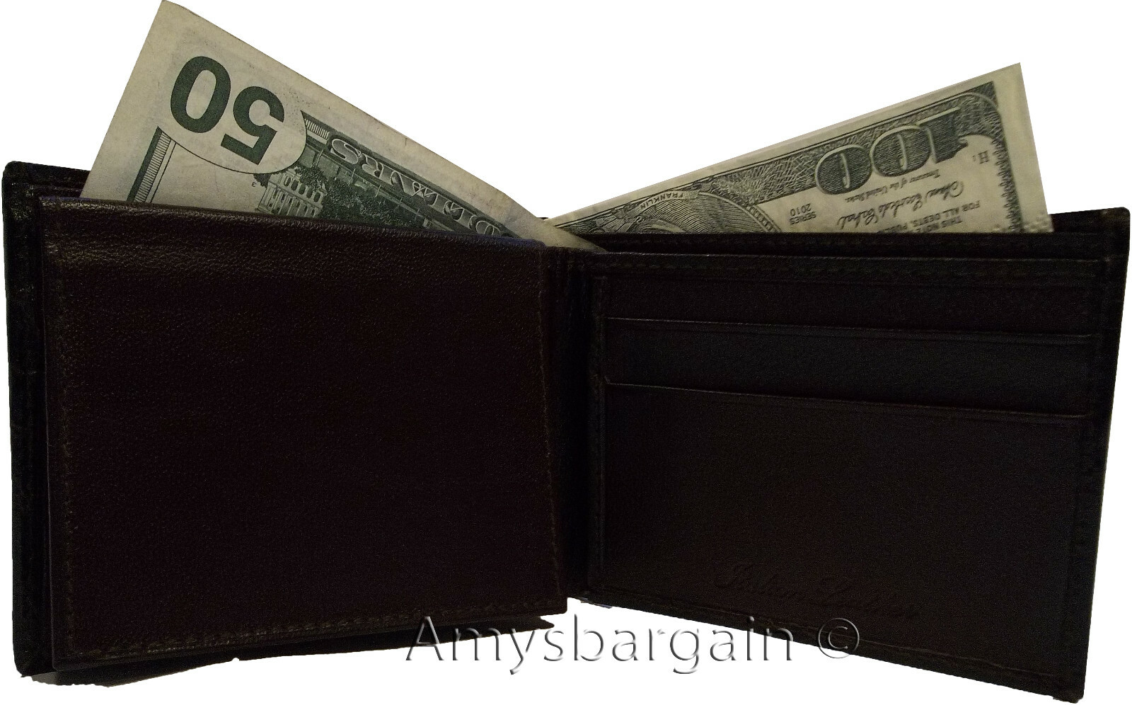 Lot of 4 New Crocodile Skin Printed Leather man's bi fold wallet 6 cards ID BNWT - Image 6