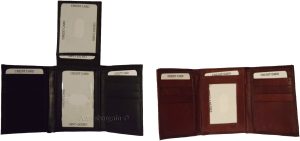 Lot of 4 New Men's Trifold Leather Wallet, 3 ID center piece men's billfold BNWT - Image 4