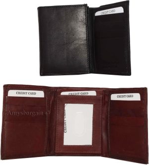 Lot of 4 New Men's Trifold Leather Wallet, 3 ID center piece men's billfold BNWT - Image 6