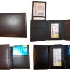 Lot of 4 New Trifold Leather Man’s wallet 2 ID 2 bill slots Black 6 card wallet