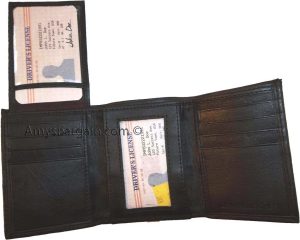 Lot of 4 New Trifold Leather Man’s wallet 2 ID 2 bill slots Black 6 card wallet - Image 12