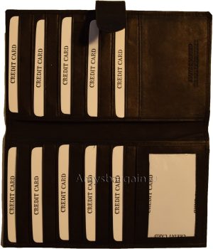 Lot of 4 leather checkbook cover Black credit card ID wallet 19 Cards Brand New - Image 11