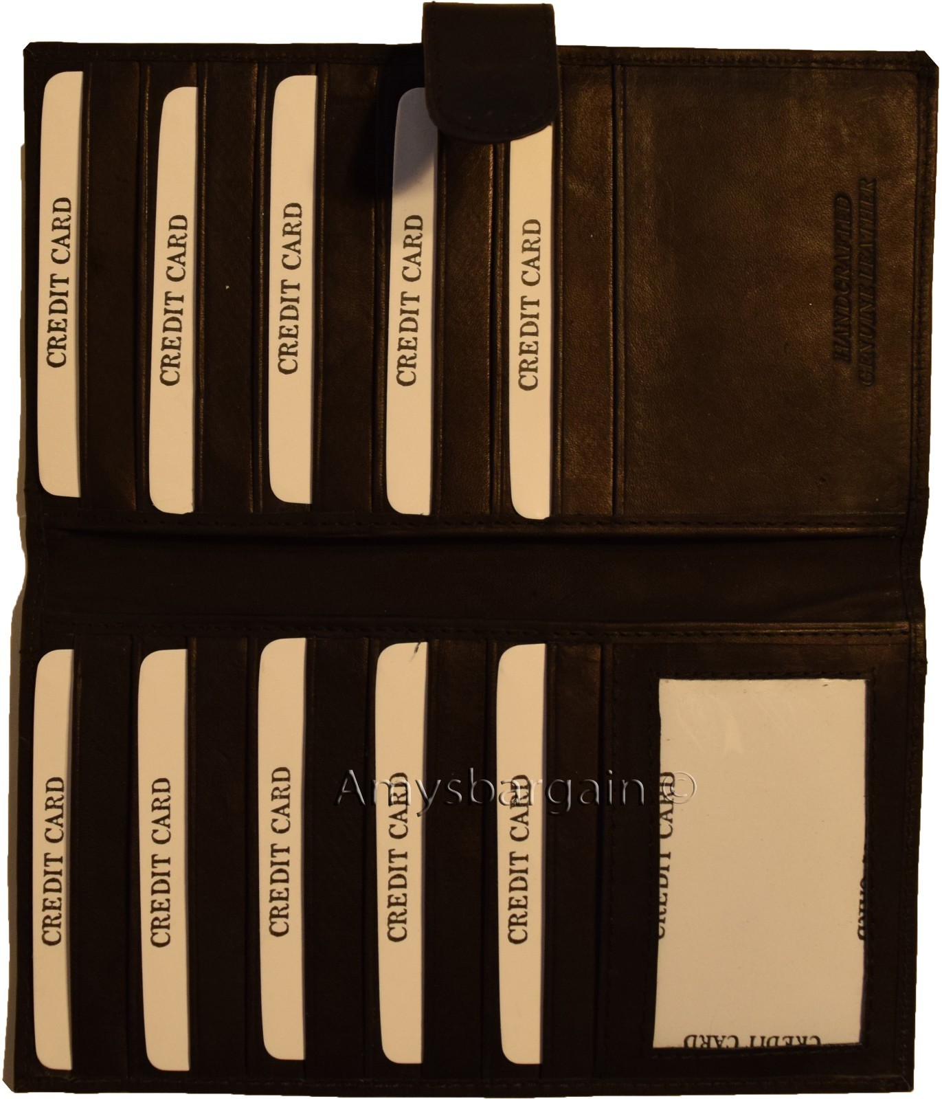 Lot of 4 leather checkbook cover Black credit card ID wallet 19 Cards Brand New - Image 11