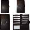 Lot of 4 leather checkbook cover Black credit card ID wallet 19 Cards Brand New