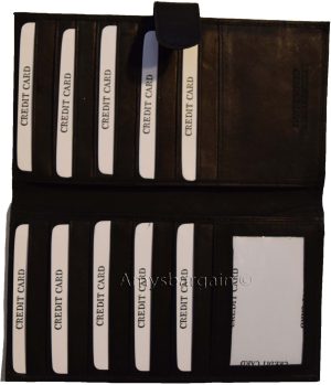 Lot of 4 leather checkbook cover Black credit card ID wallet 19 Cards Brand New - Image 7