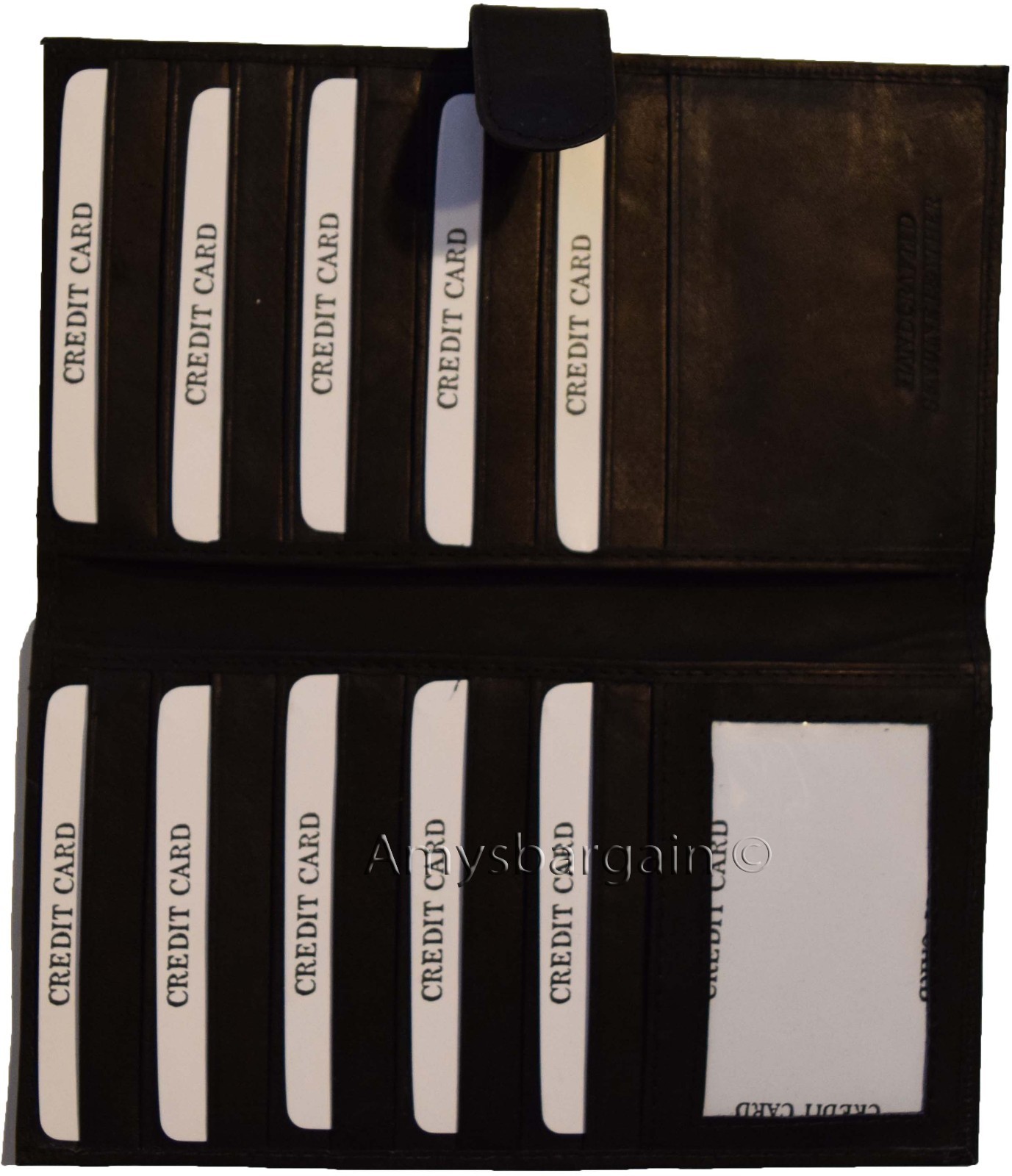Lot of 4 leather checkbook cover Black credit card ID wallet 19 Cards Brand New - Image 7