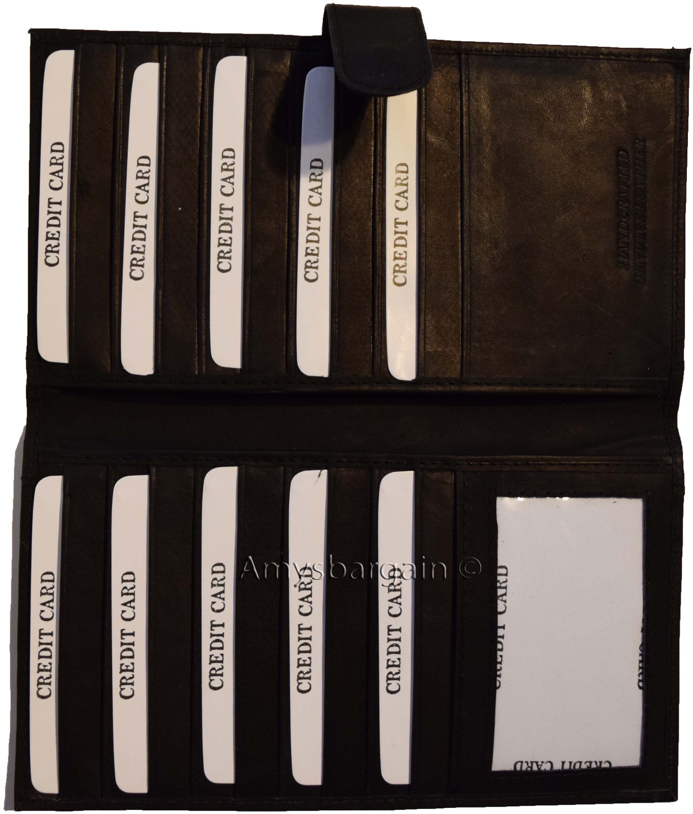 Lot of 4 leather checkbook cover Black credit card ID wallet 19 Cards Brand New - Image 8