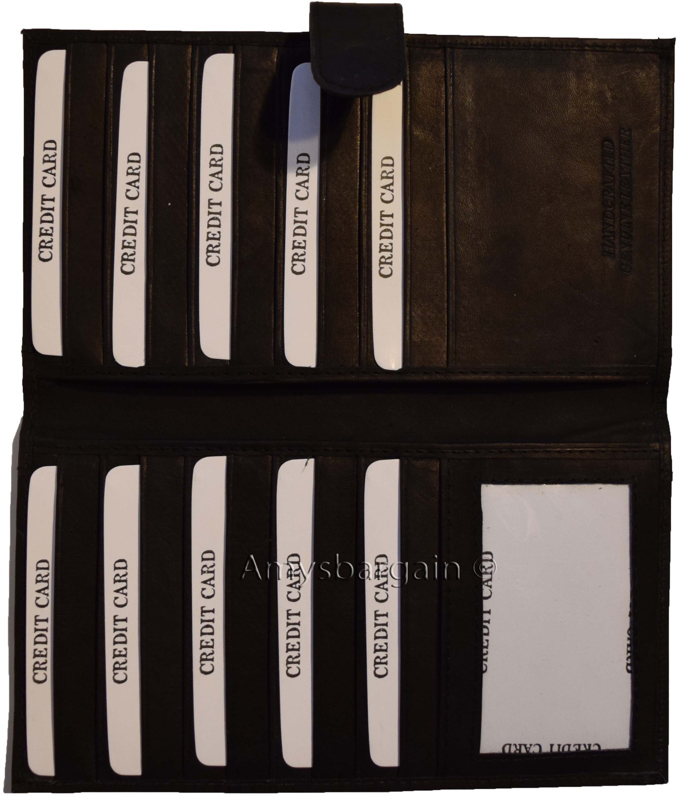 Lot of 4 leather checkbook cover Black credit card ID wallet 19 Cards Brand New - Image 9
